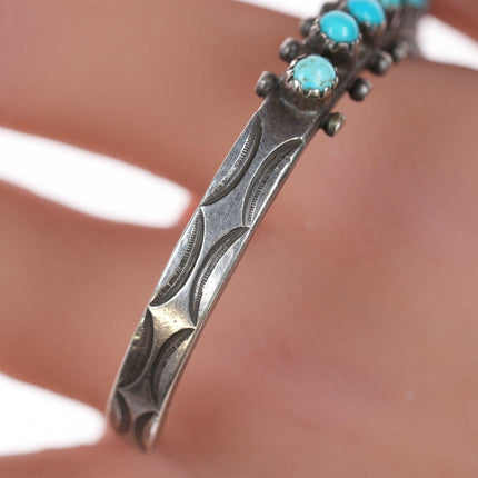 6.25" 20's - 30's Native American Silver and turquosie snake eye cuff bracelet - Estate Fresh Austin