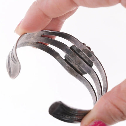 6.25" 30's-40's Fred Harvey Era sterling and turquoise bracelet - Estate Fresh Austin