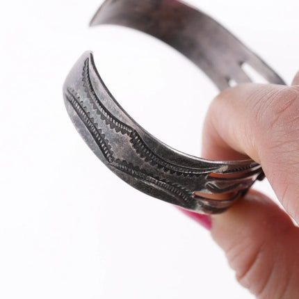 6.25" 30's-40's Fred Harvey Era sterling and turquoise bracelet - Estate Fresh Austin