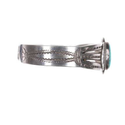 6.25" 30's-40's Navajo silver and turquoise cuff bracelet - Estate Fresh Austin
