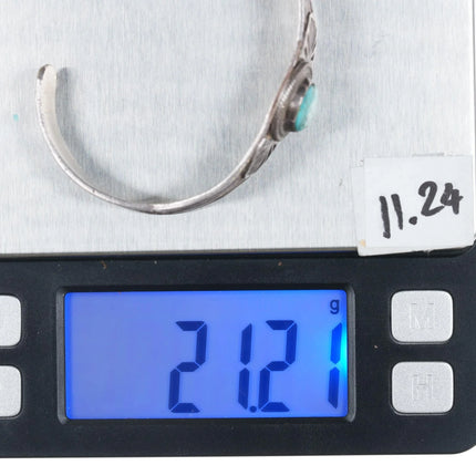 6.25" 30's-40's Navajo silver and turquoise cuff bracelet - Estate Fresh Austin