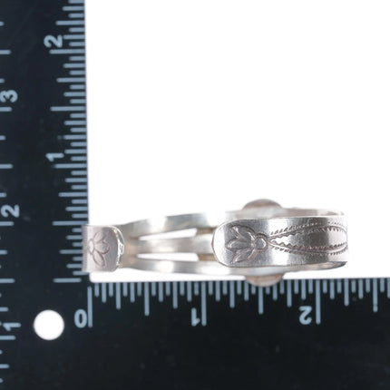 6.25" 30's-40's Navajo silver and turquoise cuff bracelet - Estate Fresh Austin