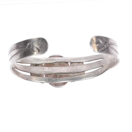 6.25" 30's-40's Navajo silver and turquoise cuff bracelet - Estate Fresh Austin