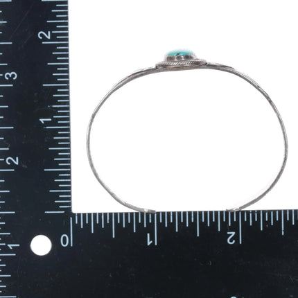 6.25" 30's-40's Navajo silver and turquoise cuff bracelet - Estate Fresh Austin