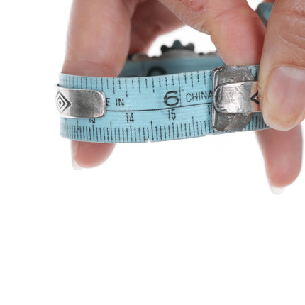 6.25" 40's-50's Navajo curio silver and agate cuff bracelet - Estate Fresh Austin