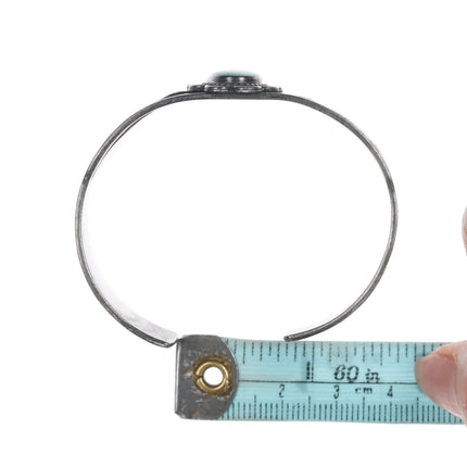 6.25" 40's-50's Navajo hand stamped silver and turquoise cuff bracelet - Estate Fresh Austin