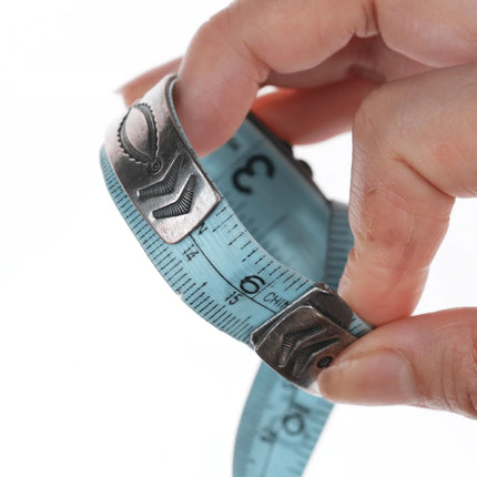 6.25" 40's-50's Navajo hand stamped silver and turquoise cuff bracelet - Estate Fresh Austin