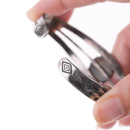 6.25" 40's-50's Navajo stamped silver and turquoise bracelet - Estate Fresh Austin