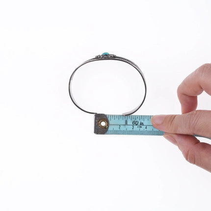 6.25" 40's-50's Navajo stamped silver and turquoise bracelet - Estate Fresh Austin