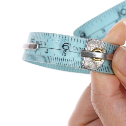 6.25" 40's-50's Zuni hand carved turquoise slim silver cuff bracelet - Estate Fresh Austin