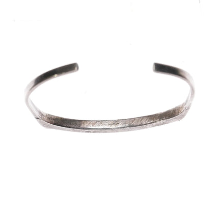 6.25" 40's-50's Zuni hand carved turquoise slim silver cuff bracelet - Estate Fresh Austin