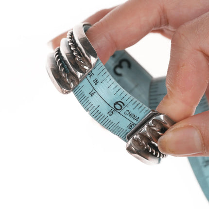 6.25" 50's-60's Vintage Navajo stamped silver twisted wire cuff bracelet - Estate Fresh Austin