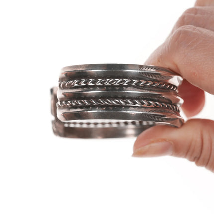 6.25" 50's-60's Vintage Navajo stamped silver twisted wire cuff bracelet - Estate Fresh Austin