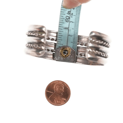 6.25" 50's-60's Vintage Navajo stamped silver twisted wire cuff bracelet - Estate Fresh Austin