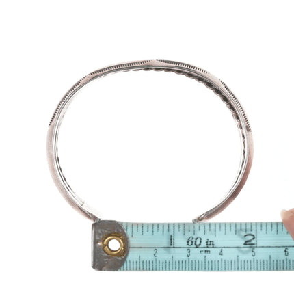 6.25" 50's-60's Vintage Navajo stamped silver twisted wire cuff bracelet - Estate Fresh Austin