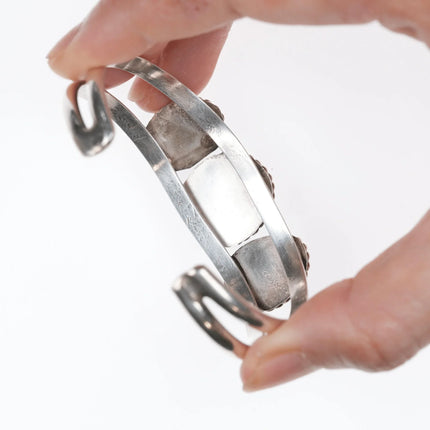 6.25" 60's-70's Gorgeous turquoise silver cuff bracelet - Estate Fresh Austin