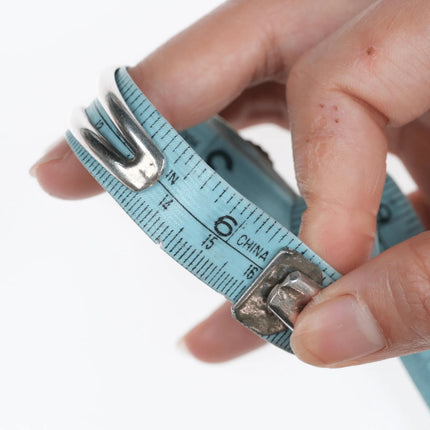 6.25" 60's-70's Gorgeous turquoise silver cuff bracelet - Estate Fresh Austin