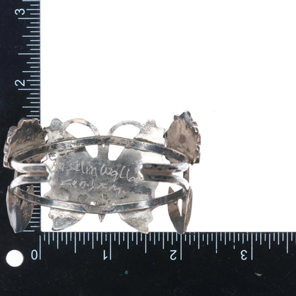 6.25" Anselm Wallace Zuni Butterfly sterling channel inlay cuff bracelet - Estate Fresh Austin