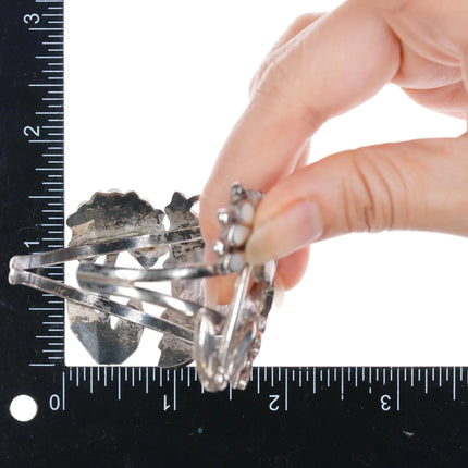 6.25" Anselm Wallace Zuni Butterfly sterling channel inlay cuff bracelet - Estate Fresh Austin