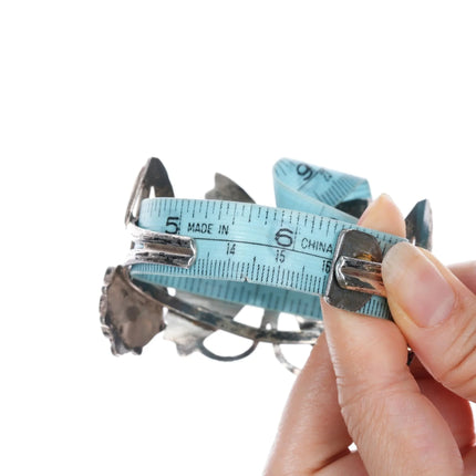 6.25" Anselm Wallace Zuni Butterfly sterling channel inlay cuff bracelet - Estate Fresh Austin