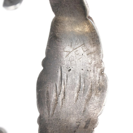 6.25" c1930's Navajo silver whirling logs high grade turquoise cuff bracelet - Estate Fresh Austin