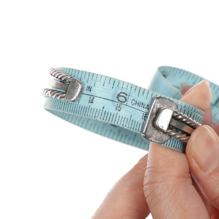 6.25" c1930's Navajo stamped silver twisted wire cuff bracelet with turquoise - Estate Fresh Austin