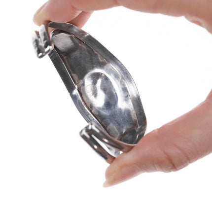 6.25" c1940's Native American silver and turquoise cluster cuff bracelet - Estate Fresh Austin