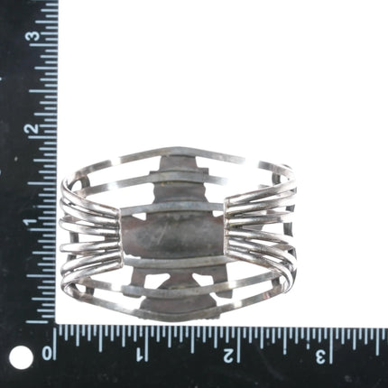 6.25" c1940's Zuni Knifewing inlay silver cuff bracelet - Estate Fresh Austin