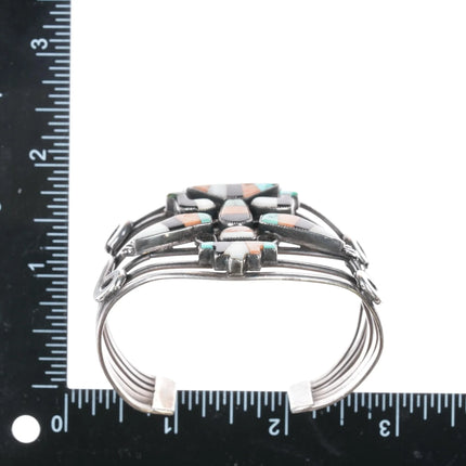 6.25" c1940's Zuni Knifewing inlay silver cuff bracelet - Estate Fresh Austin