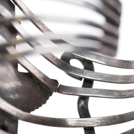 6.25" c1940's Zuni Knifewing inlay silver cuff bracelet - Estate Fresh Austin