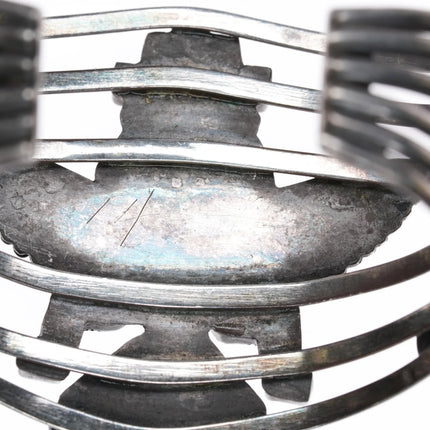 6.25" c1940's Zuni Knifewing inlay silver cuff bracelet - Estate Fresh Austin