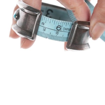 6.25" c1950's-60's Navajo silver cuff bracelet with turquoise - Estate Fresh Austin