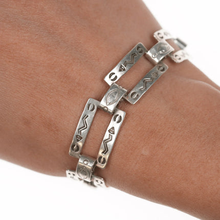 6.25" c1950's Navajo Curio Sterling link bracelet - Estate Fresh Austin