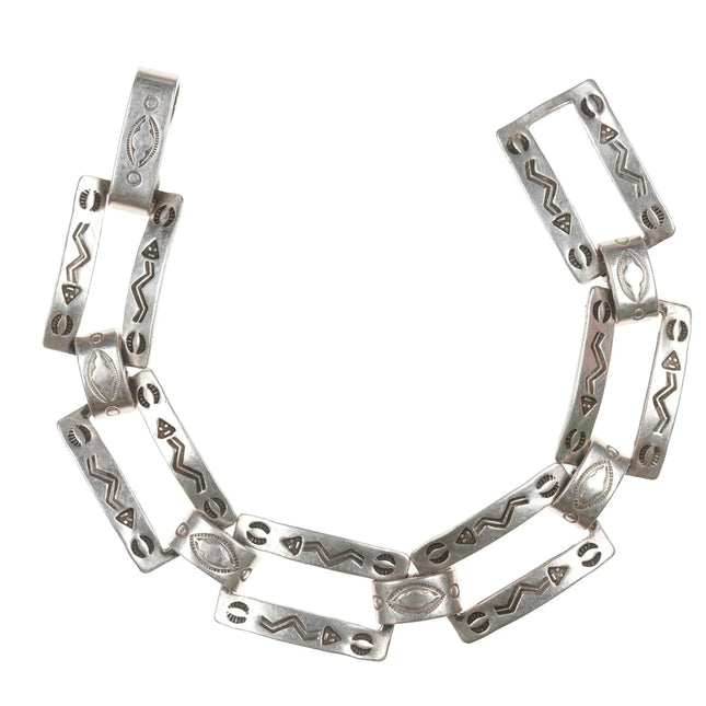 6.25" c1950's Navajo Curio Sterling link bracelet - Estate Fresh Austin