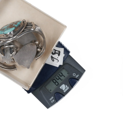 6.25" Navajo sterling silver turquoise Cuff bracelet/Earrings/sz6.25 Ring - Estate Fresh Austin