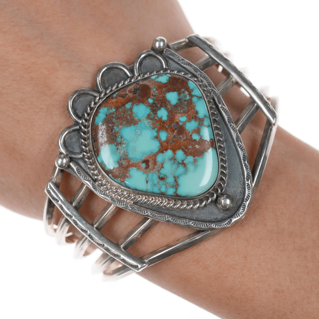 6.25" Navajo sterling silver turquoise Cuff bracelet/Earrings/sz6.25 Ring - Estate Fresh Austin