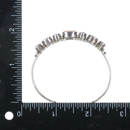 6.25" c1980's southwestern sterling gemset Tourmaline/Topaz cuff bracelet - Estate Fresh Austin