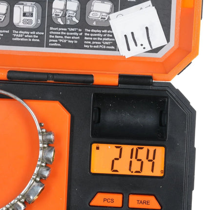 6.25" c1980's southwestern sterling gemset Tourmaline/Topaz cuff bracelet - Estate Fresh Austin