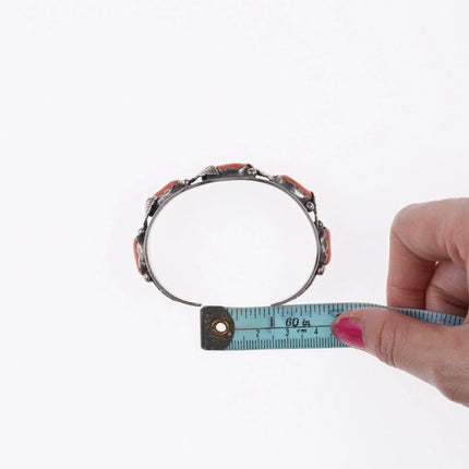 6.25" Carmelita and Dan Simplicio (1917-1969) Zuni silver and coral bracelet - Estate Fresh Austin