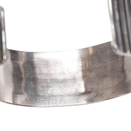 6.25" Cecil & Connie Hattie Zuni 1970's sterling turquoise cuff bracelet - Estate Fresh Austin