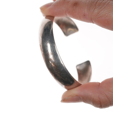 6.25" C/J Nez Navajo silver plain cuff bracelet - Estate Fresh Austin