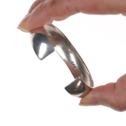 6.25" C/J Nez Navajo silver plain cuff bracelet - Estate Fresh Austin