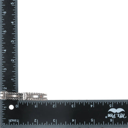 6.25" E Navajo sterling silver turquoise twisted wire cuff bracelet - Estate Fresh Austin