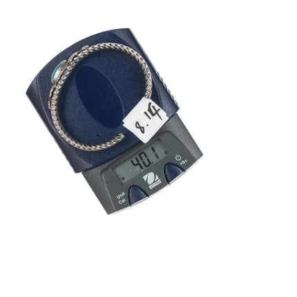 6.25" E Navajo sterling silver turquoise twisted wire cuff bracelet - Estate Fresh Austin