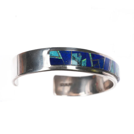 6.25" EB Navajo sterling channel inlay cuff bracelet - Estate Fresh Austin