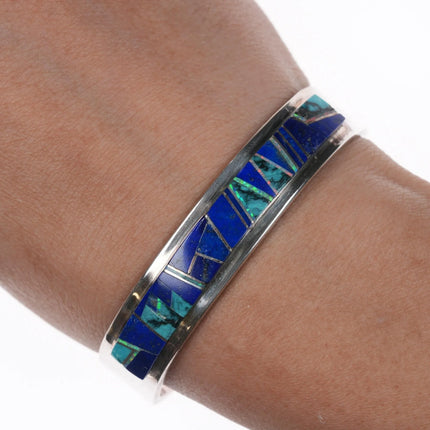 6.25" EB Navajo sterling channel inlay cuff bracelet - Estate Fresh Austin