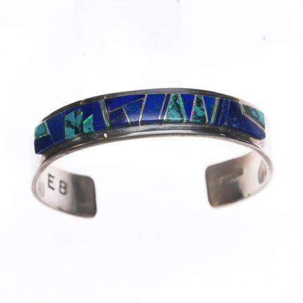 6.25" EB Navajo sterling channel inlay cuff bracelet - Estate Fresh Austin