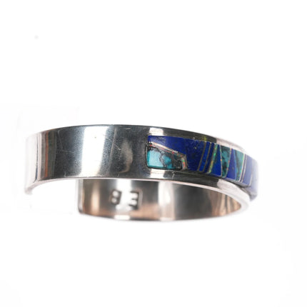 6.25" EB Navajo sterling channel inlay cuff bracelet - Estate Fresh Austin