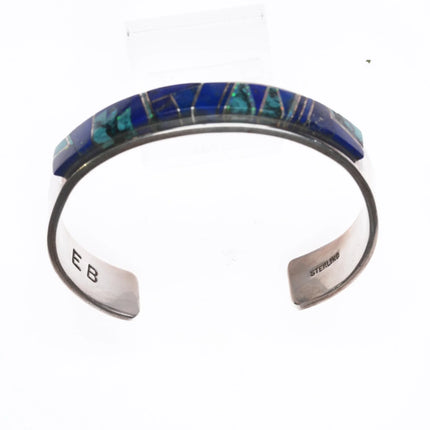 6.25" EB Navajo sterling channel inlay cuff bracelet - Estate Fresh Austin
