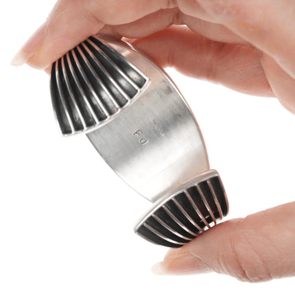 6.25" Felix Joe Navajo banded Sterling cuff bracelet - Estate Fresh Austin